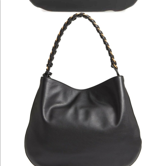 Tory Burch Brooke Large Leather Hobo - Black - Picture 2 of 8